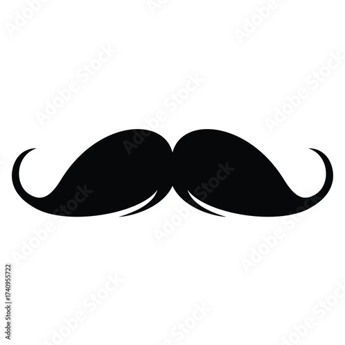 simple black moustache icon, mustache vector