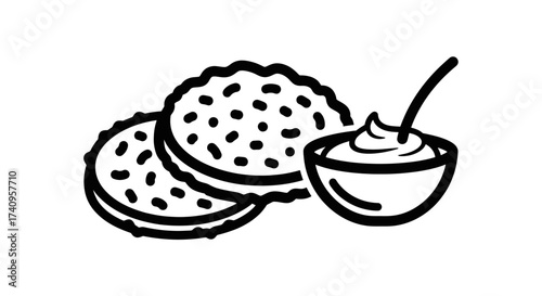 Delicious food with sauce perfect for a tasty meal ready to eat.