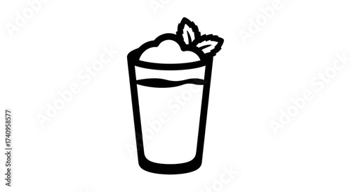 Refreshing beverage with mint leaves a cool and delightful drink.