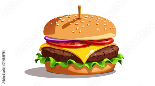 hamburger on white