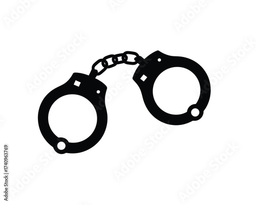 Scalable vector illustration of handcuffs eps graphic design element for law enforcement and security themes silhouette vector illustration white background