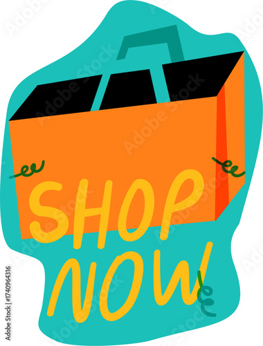 Shop now vector illustration