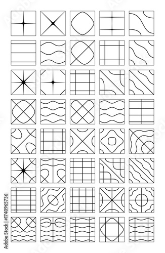 Chladni figures, Chladni patterns on rigid square plate, showing various modes of vibration. Divided into regions that vibrate in opposite directions, bounded by nodal lines where no vibration occurs.