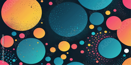 Seamless bright colorful abstract circles vector pattern illustration wallpaper design