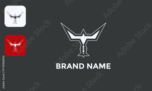 Modern Swallow Icon, Simple Bird Symbol, Elegant Swallow Mark, White Vector Black Background