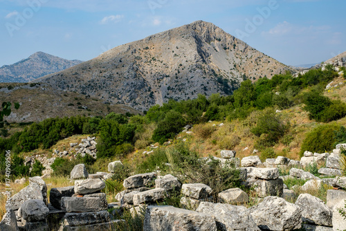 Mountain view from the ruins of the ancient city of Sagalassos in Aglasun district of Burdur province in Turkey.