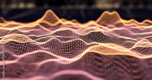 Abstract Digital Waveform Landscape: Dynamic Visuals for Technology and Science Projects