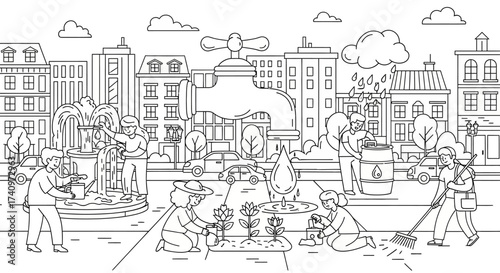 Community Working Together to Conserve Water and Beautify the City.