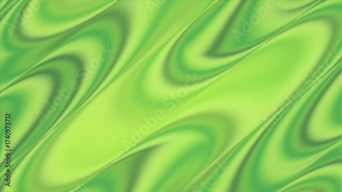An abstract background featuring a hypnotic, flowing pattern of diagonal, wavy lines in various shades of vibrant lime and deep forest green, creating a smooth, liquid-like visual. Loop video ready.

