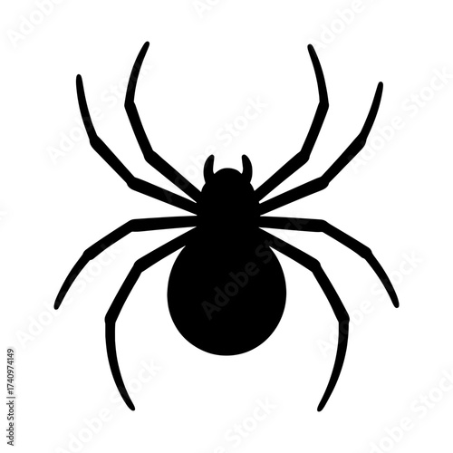 Wallpaper Mural a solid black silhouette of a large spider with eight limbs Torontodigital.ca
