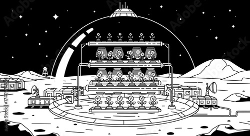 Lunar Greenhouse - A Futuristic Vision of Agriculture in Space.