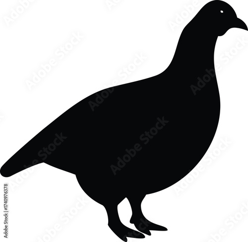 Flying Greater Sage Grouse Bird Silhouette