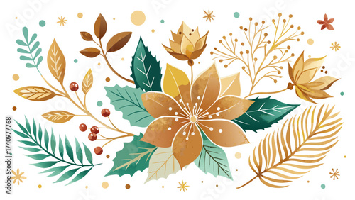 Elegant autumn floral arrangement with leaves and berries