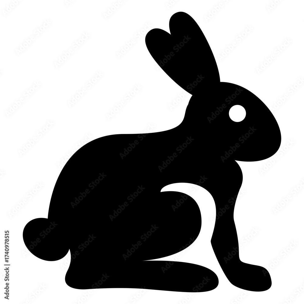 Obraz premium Icono con silueta de conejo 