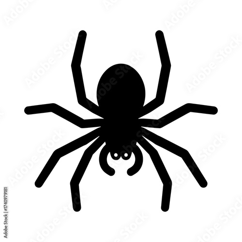black silhouette of a spider with eyes