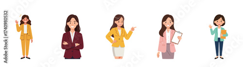 Diverse Professional Women Posing in Business Attire, Studio Portrait Collection
