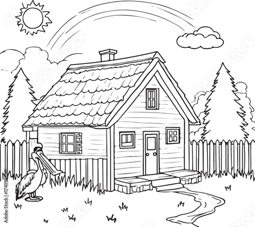 House coloring page for kids