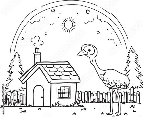 House coloring page for kids