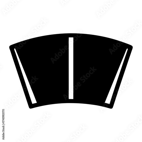 Black and white wiper blade cleaning car window illustration isolated icon