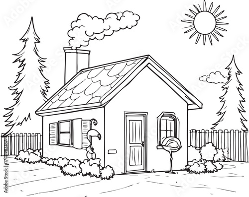 House coloring page for kids