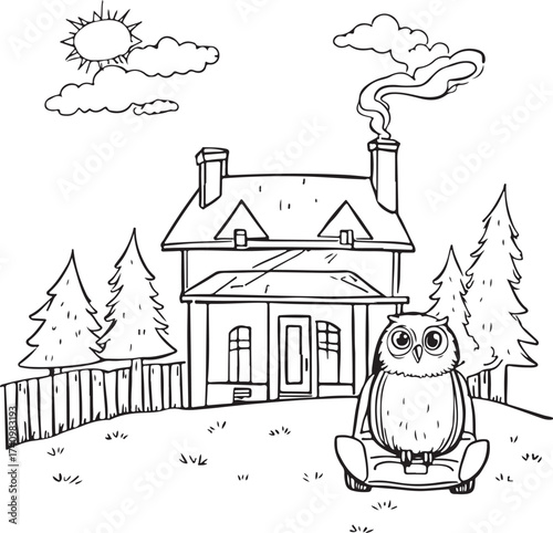 House coloring page for kids