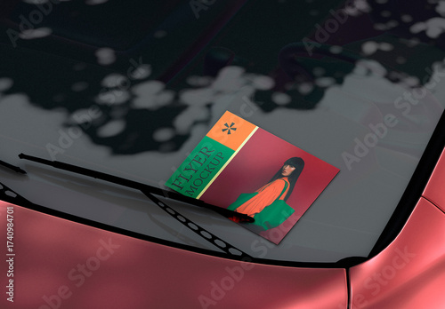 Car Windshield Flyer Mockup
