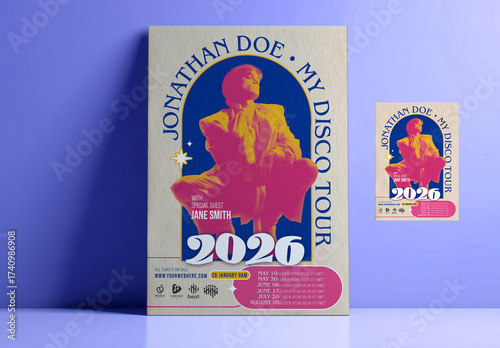 Psychedelic Style Retro Music Concert Poster and Flyer