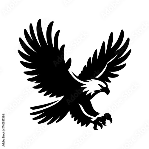 Wallpaper Mural silhouette of an eagle in flight with outstretched wings Torontodigital.ca