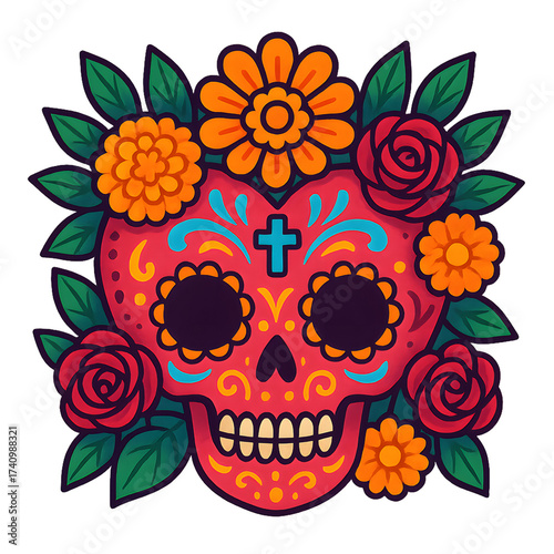 mexico death day horror illustration