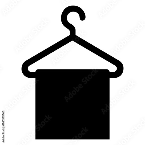 Icono con silueta de percha con tela 