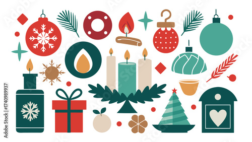 Vector art of christmas ornament and decoration, adding a festive touch to your holiday designs and creative projects with ease