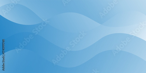 Abstract Blue Wavy Gradient Background with Soft Flowing Lines.