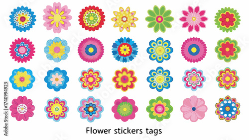 Cheerful floral assortment for spring projects, bright blossoms perfect for invitations, scrapbooking, and garden-themed crafts, a whimsical touch