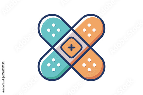 Medical bandage plaster symbol healthcare aid safety icon