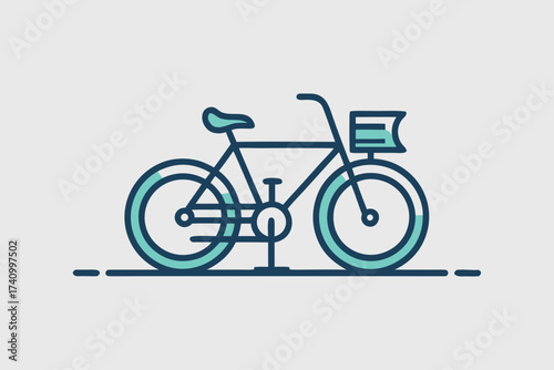 Bicycle parking rack minimal bike outline transport icon