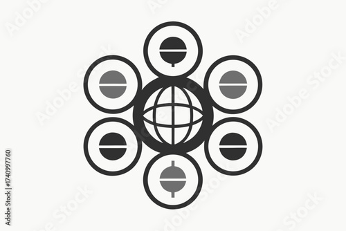 clean ebay inspired marketplace icon with four sections