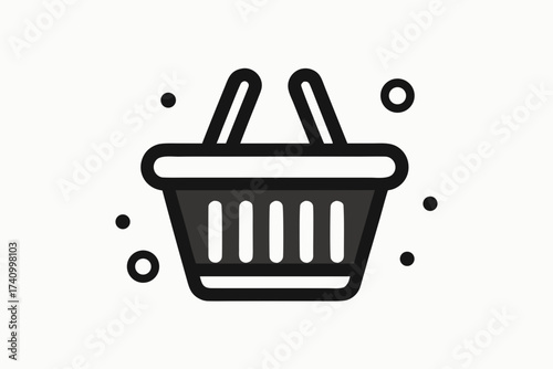 Ebay shopping basket icon with three product items