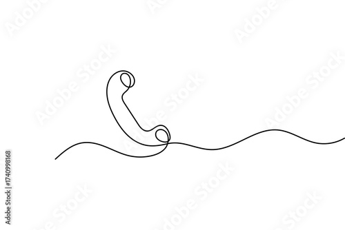 Call icon continuous one line drawing minimalist style isolated outline vector art
