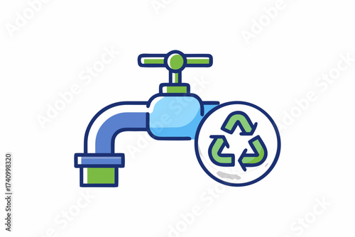 Faucet icon hand turning knob thin water control