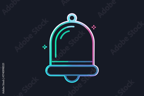 Notification bell with frosted glass and layered details