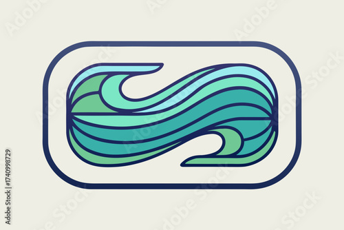 Hulu Inspired Flowing Wave Inside Slim Rounded Shape