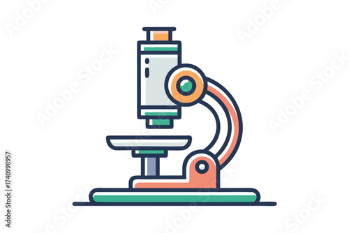 Microscope medical test icon scientific research laboratory tool