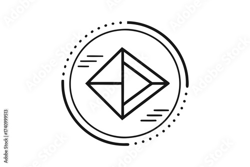 Prime video play triangle inside minimal circular icon