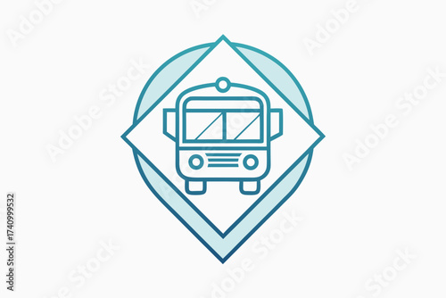 Public transport location pin showing bus outline minimal