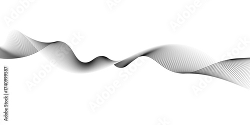 Abstract grey wave line texture background,Wave with connecting dots and lines on a dark background.Wave with lines created using blend tool, digital frequency track equalizer,