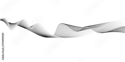 Abstract grey wave line texture background,Wave with connecting dots and lines on a dark background.Wave with lines created using blend tool, digital frequency track equalizer,