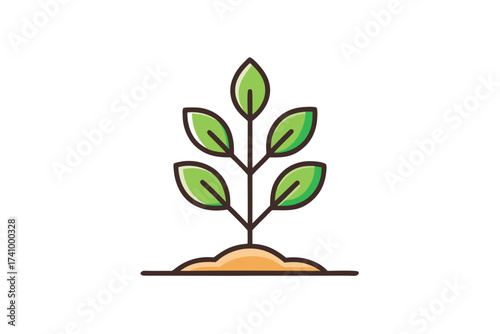 Tree Sapling Growing In Soil Representing Reforestation Effort