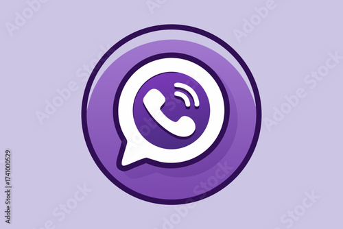 Viber logo icon with small phone handset inside