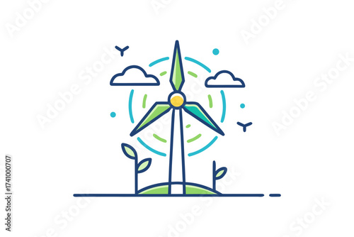 wind turbine generating sustainable clean air power concept design,