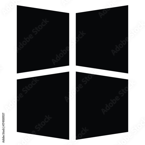 Abstract Geometric Trapezoid Vector Shape in Black